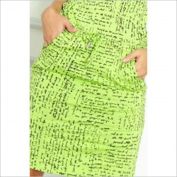 dámske Športovo elegantné zelené letné šaty s potlačou